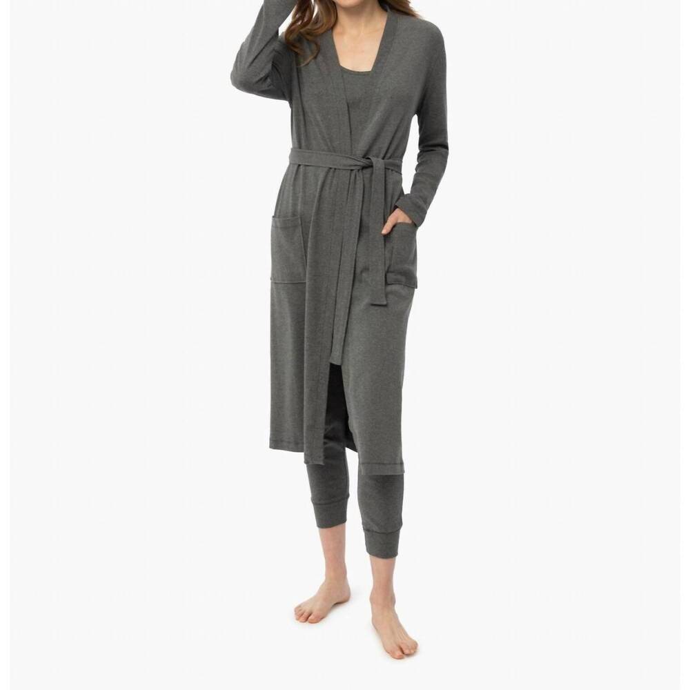 NEW UNDER THE CANOPY organic robe in charcoal